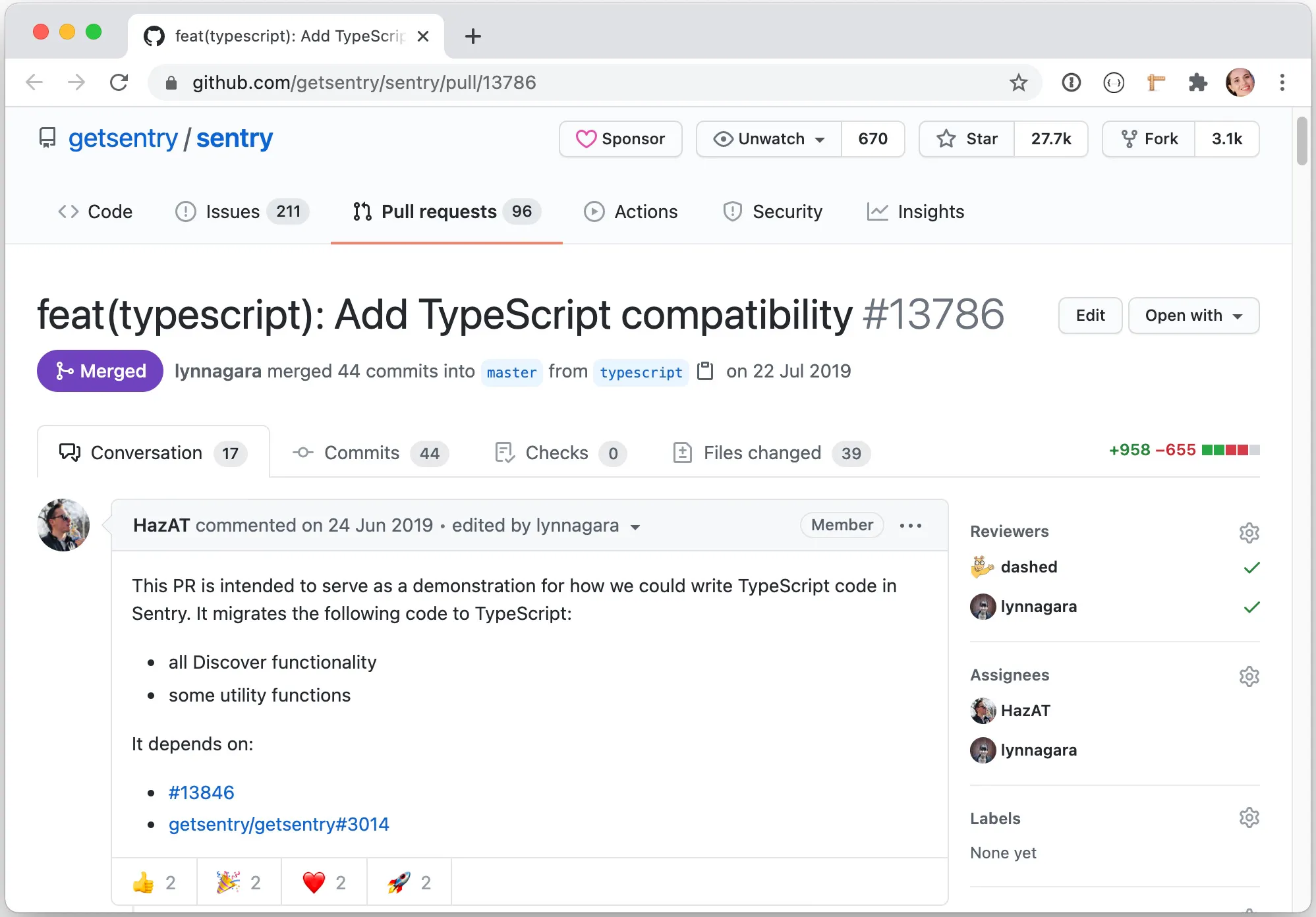 Github PR for typescript